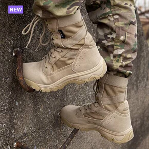 Men\'s Tactical Boots 8 Inches Lightweight Combat Boots Suede Leather main image 7